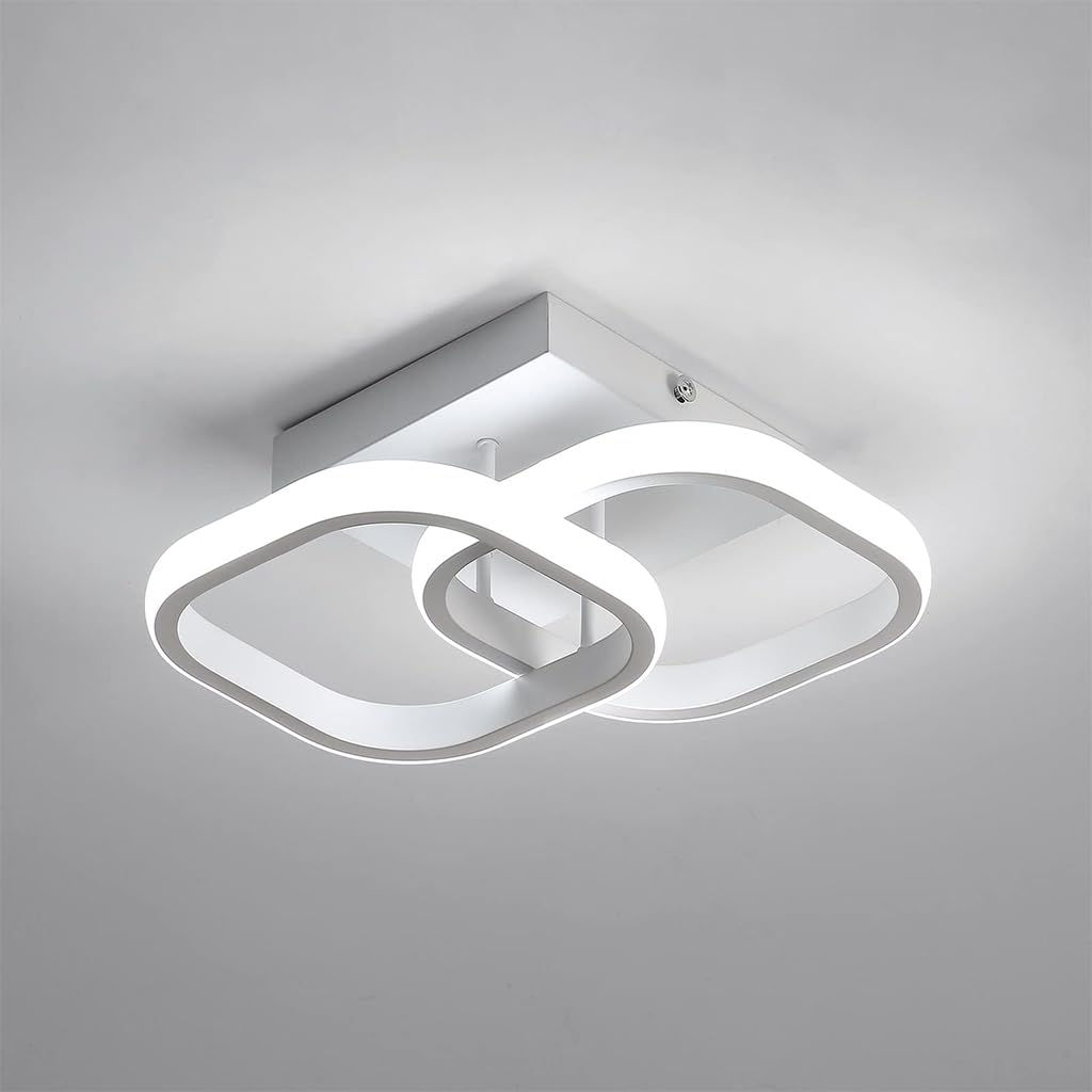 ELEPHANTBOAT Small Ceiling Light Modern LED Acrylic Square Ceiling Lamp, 22W 6000K White Light Lighting Fixtures for Hallway Small Asile Lamp Corridor Lights Bedroom Kitchen Living Room (Cool White) ELEPHANTBOAT Small Ceiling Light Modern LED Acrylic Square Ceiling Lamp, 22W 6000K White Light Lighting Fixtures for Hallway Small Asile Lamp Corridor Lights Bedroom Kitchen Living Room (Cool White)